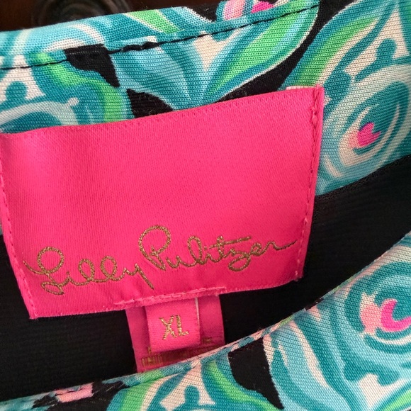 Lilly Pulitzer Tamaya Onyx Let’s Get Wild Dress, XL - Picture 2 of 3